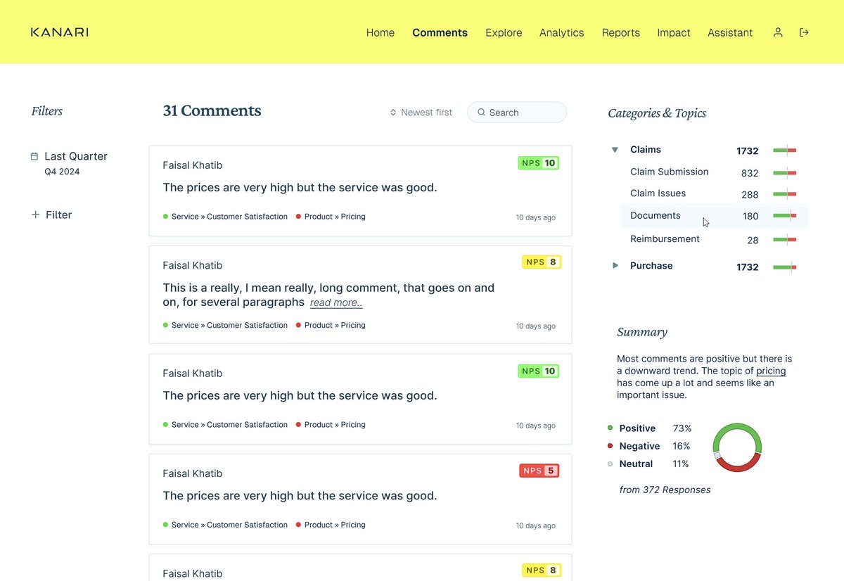 Kanari comments view