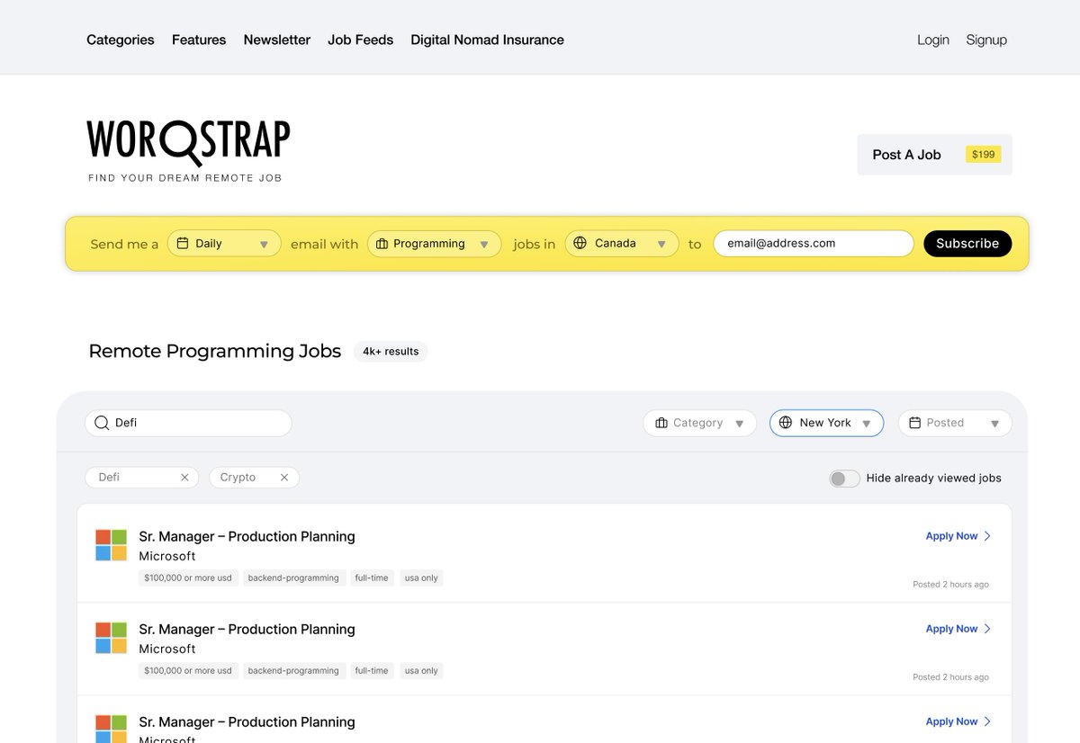 Worqstrap 3-step landing page