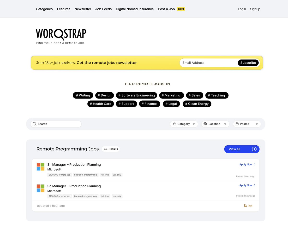 Worqstrap newsletter subscribe